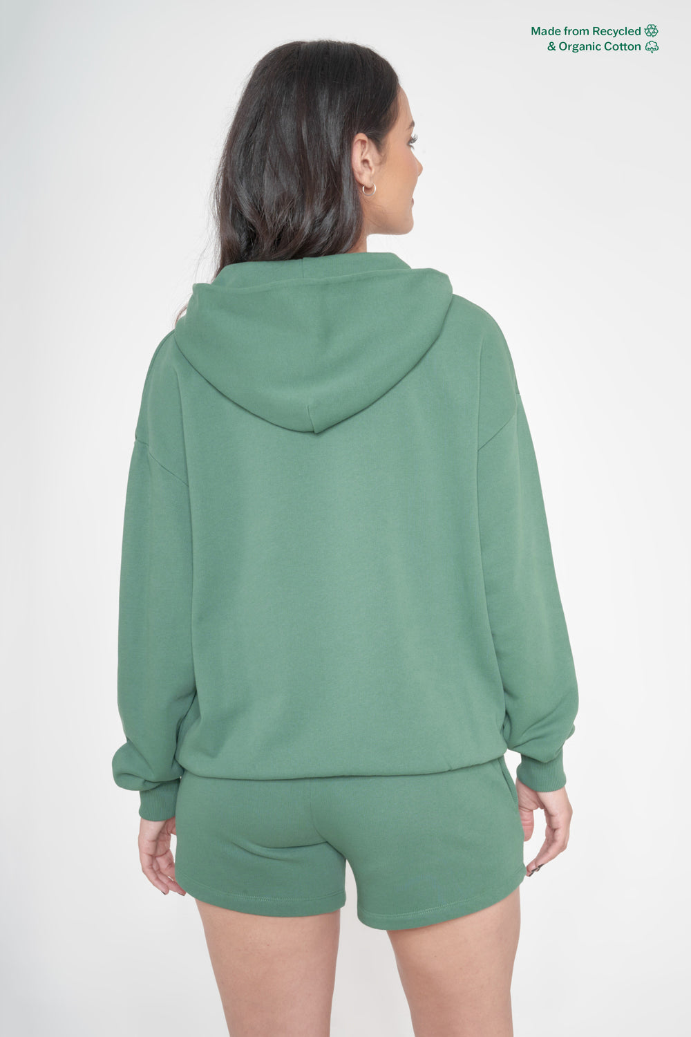  Foofy Long Sleeve Hoodie-Green